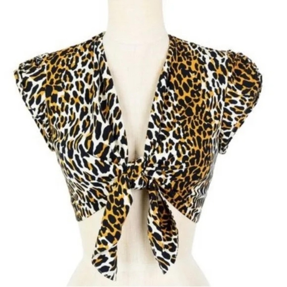Trashy Diva 50s Leopard Tie Top size 12
